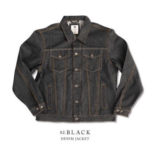 black raw denim jacket